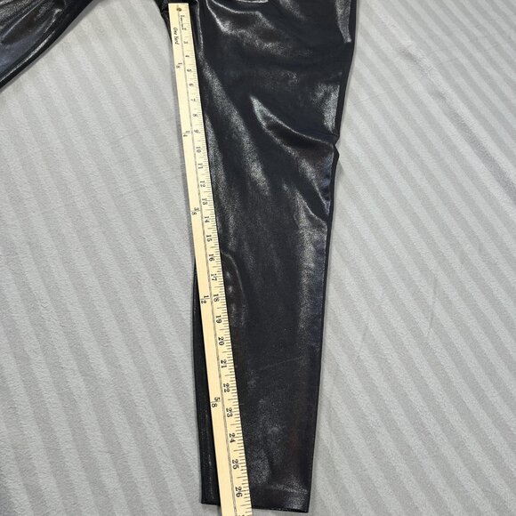 Knix Pants Womens XL Black Faux Leather Leggings High Rise Shiny Stretch Coated - Picture 7 of 9